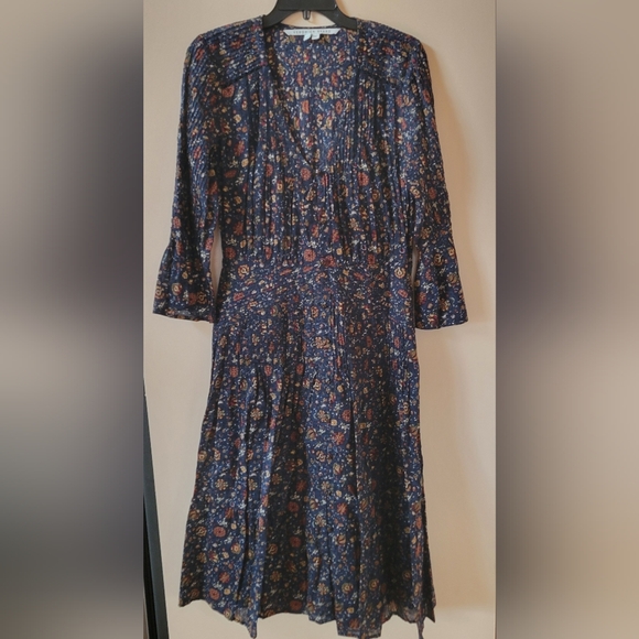 Veronica Beard Shireen Vine Floral Midi Dress - Picture 3 of 7